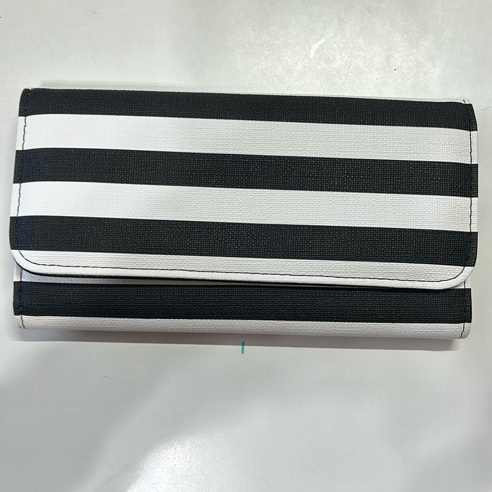 Kut From The Kloth Slim Striped Wallet Black and White